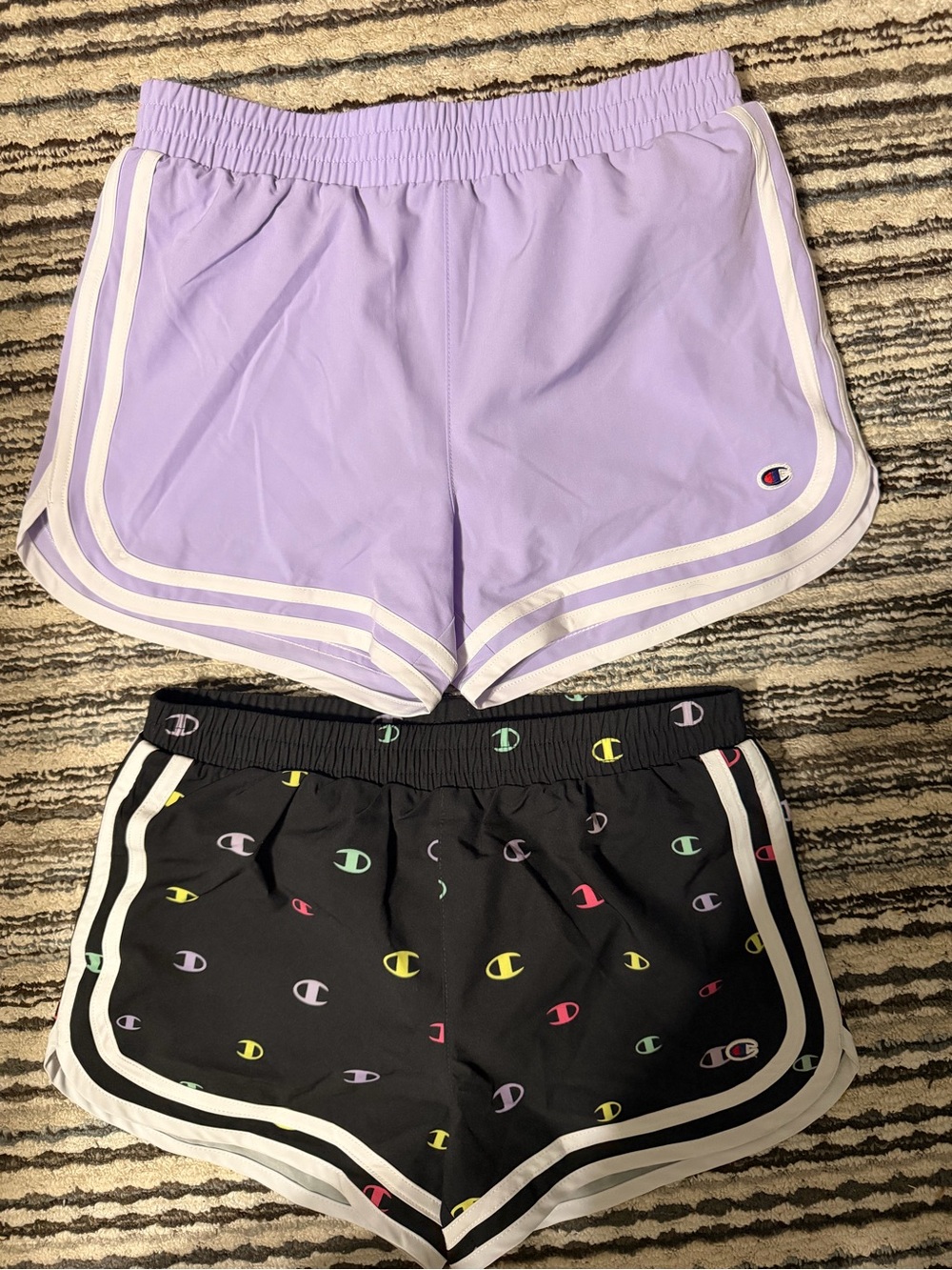 NWOT- Champion Girls' Lavender and Black Athletic Shorts Set - Lavender, Black